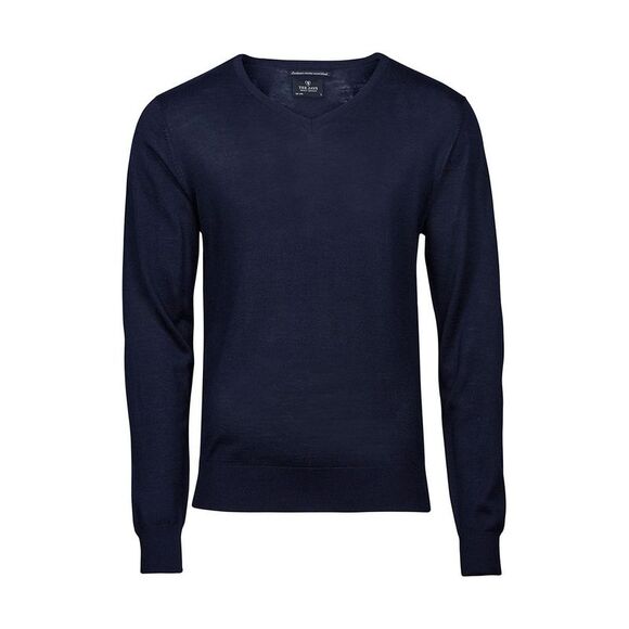 Tee Jays Mens Merino Blend V Neck Sweater / Navy